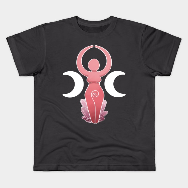 Triple Goddess Kids T-Shirt by Beansprout Doodles